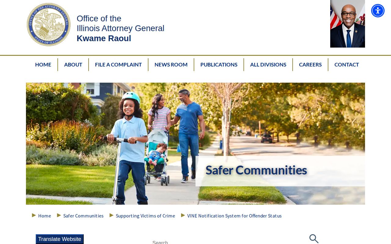 Illinois Attorney General VINE notification overview
