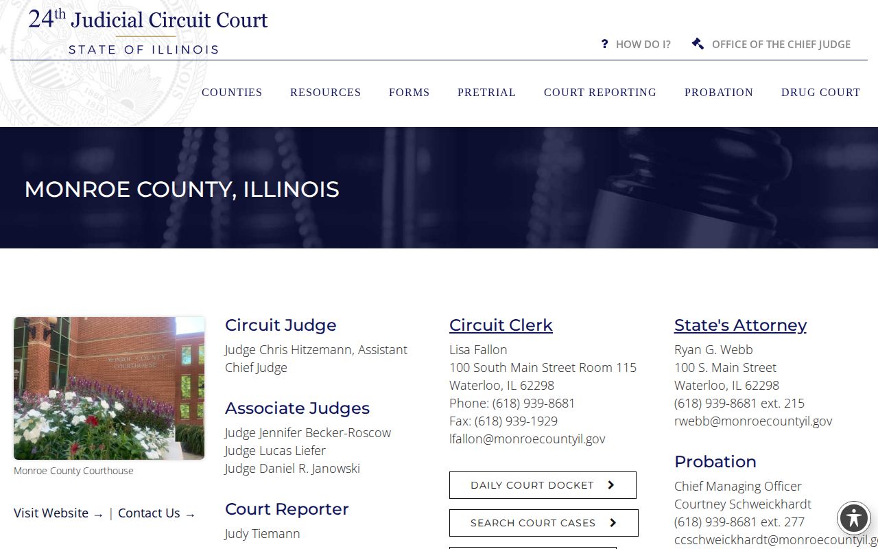 Monroe County court and pretrial services portal